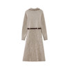 鹿向南 [松茶可可」法式气质打底长裙秋冬长袖燕麦色针织连衣裙女 商品缩略图2