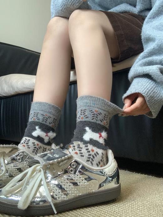 19.9/8双 高克重费尔岛小狗袜中筒袜不能错过的秋冬袜子 商品图2