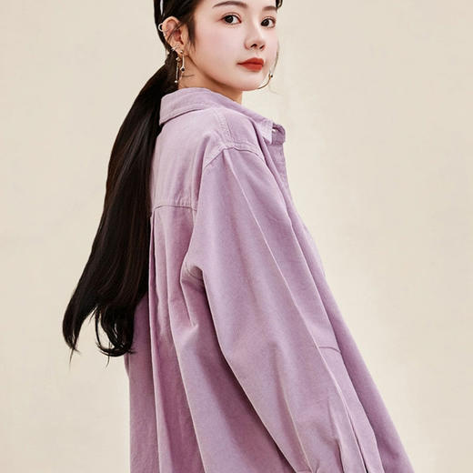 「秋日来信」香芋紫全棉灯芯绒衬衣，绝美显白穿搭，将浪漫与温柔定格【3-5天发货】 商品图0