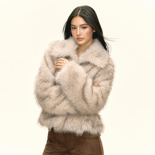 Ariseism 美式复古毛绒短外套女秋季新款保暖外套 商品图1