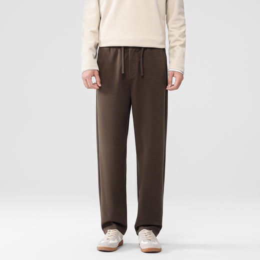 【含绵羊毛】罗蒙休闲裤男士双面绒感半松紧腰头搭配抽绳修饰腿型长裤 商品图1