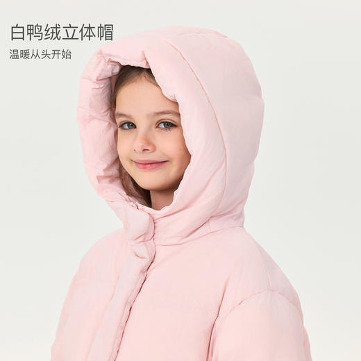 【无氟防泼水】马克珍妮女童轻盈加厚连帽羽绒服2025年冬装新款551818 商品图3