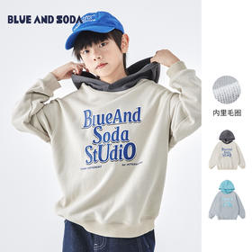 蓝汽水撞色连帽卫衣863B258032JX