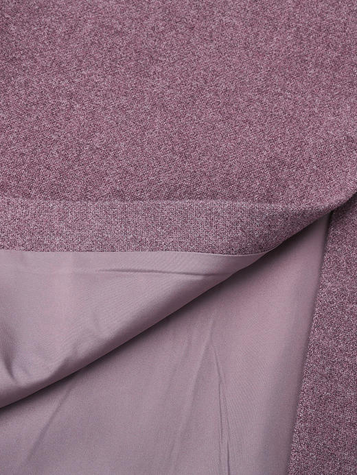 复古风烟紫色粗花呢中长款半身裙 高腰显瘦简约纽扣装饰通勤 A 字裙 商品图4