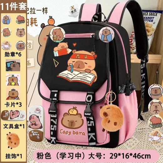 【孩子热爱款！全套更炫酷！】卡皮巴拉书包 一二三到六年级男女生轻便卡通儿童书包 大容量双肩包 商品图4