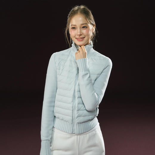 Ariseism 美式复古轻薄针织拼接立领羽绒服女冬季新款保暖外套 商品图0