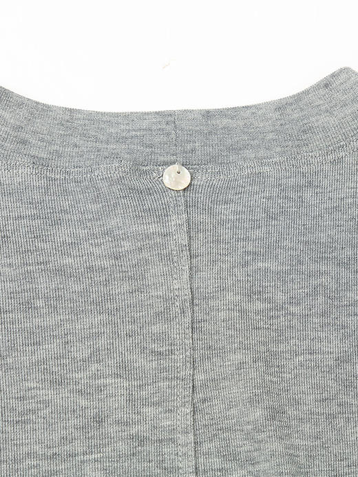 浅灰色半高领坑条针织打底衫 修身长袖上衣 春秋冬三季百搭显瘦内搭基础款T恤 商品图4