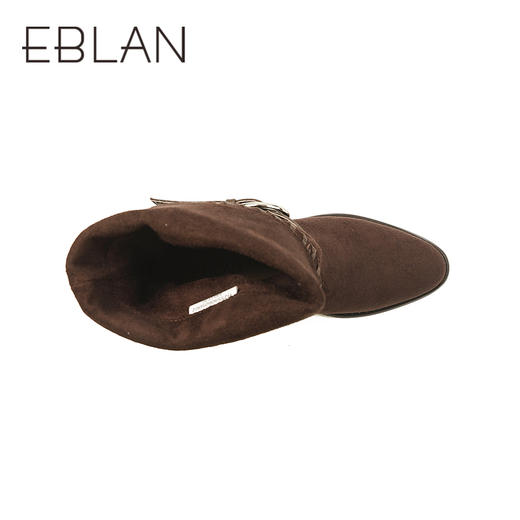 伊伴冬季一靴多穿堆皱西部尖头牛仔靴休闲中短靴B25590605 商品图2