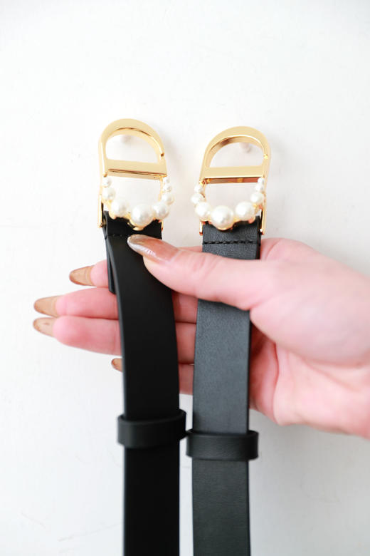 珍珠镌刻+小牛皮工艺，法式老钱风氛围感复古气质腰带皮带C102866 商品图1