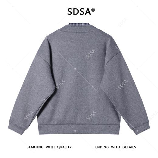 9929SDSA男士秋冬新款痞帅男装潮牌简约拼接半拉链假两件卫衣百搭宽松 商品图5