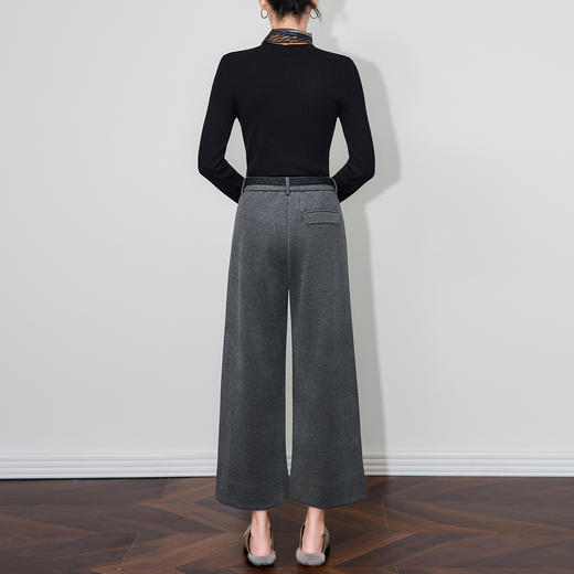 「高货wl」全新升级【铂金会员229/天猫309/差价80】(01056)洛诗琳气质通勤时髦直筒西装裤2025秋冬毛呢加厚九分裤女 商品图2