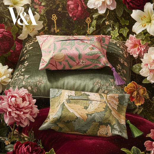 V&A博物馆 威廉莫里斯系列 茛苕叶-绮蔓时光 水果或石榴-百籽呈祥 纸巾盒 商品图0