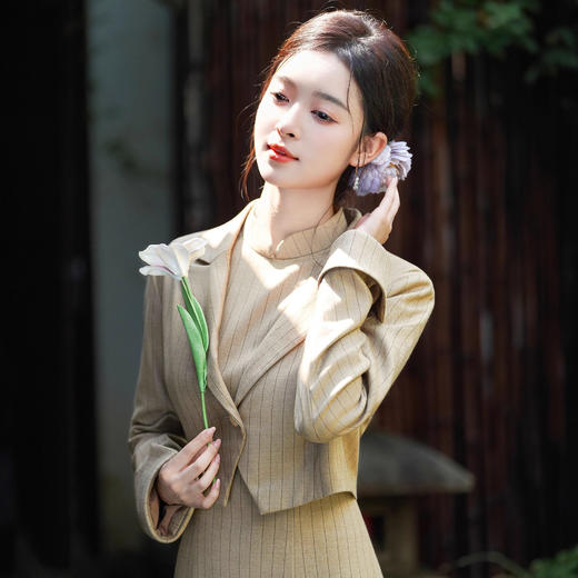 T25130新中式国风女装旗袍两件套高级感2025秋款长袖复古改良修身 商品图1