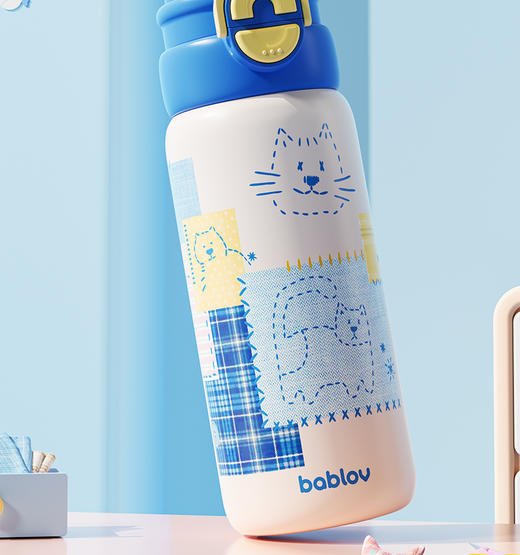 【儿童保温杯】bablov儿童保温杯男女孩吸管杯学生上学专用水杯高颜值杯子 商品图6