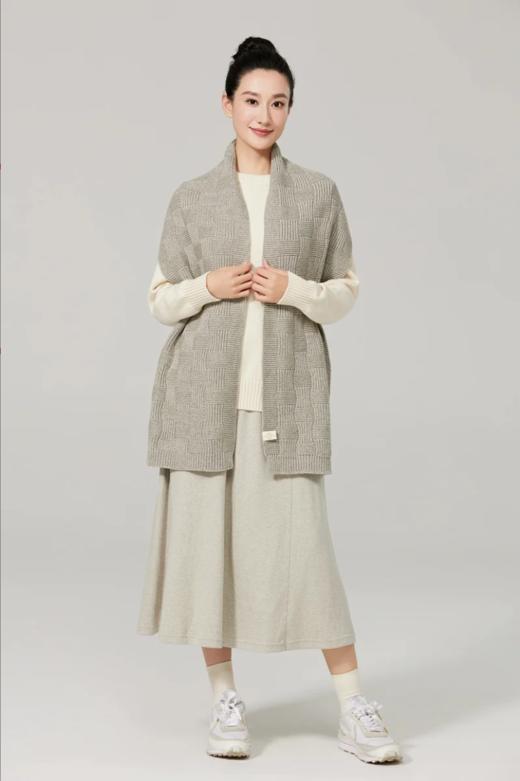 有机棉 针织围巾(灰色-50灰) 保暖舒适 素道有机棉灰色长款冬季围巾 针织男女同款 SBUI0021[漳州仓] 商品图2