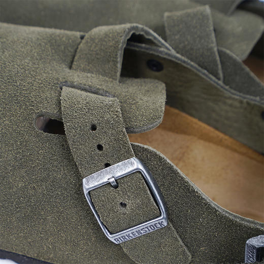 BIRKENSTOCK Tokio LEVE Thyme 男款牛皮绒包头拖鞋 宽版勃肯鞋 商品图1