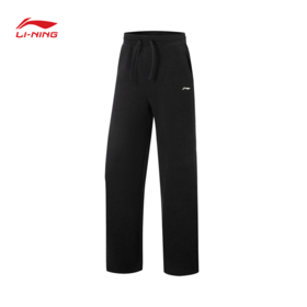 李宁女子直筒反光保暖针织运动裤AKYV112