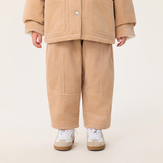 马克珍妮女童纯棉灯芯绒夹棉萝卜裤2025年冬装新款551801 商品图2