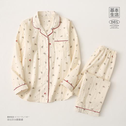 【白禾】A轻氧纱长袖家居服套装-蝶结 商品图0