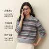 【严选】诗凡黎不规则撞色条纹Polo针织衫2025冬新款高智通勤显瘦长袖毛衣7GA433311 商品缩略图3
