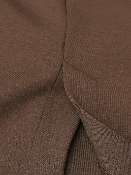 深灰色高腰针织半身裙 松紧腰显瘦中长款直筒裙 秋冬简约百搭开衩设计休闲裙 商品图4