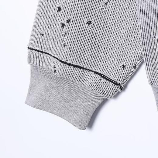 SDSA男士秋冬新款痞帅男装时尚韩版磨破撞色圆领卫衣百搭套头上衣 商品图3