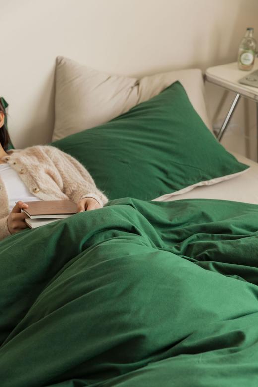 chao美配色！A类婴儿级全棉针织棉四件套裸睡亲肤柔软被套简约双拼三件套 商品图7