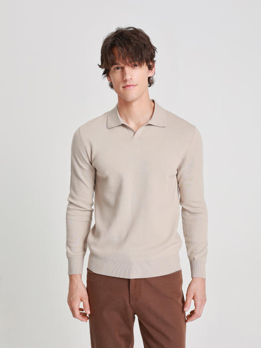 callisto糯米白羊绒混纺燕子领毛衣 商品图2