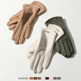 秋冬手套男德绒女款手套保暖加绒露指可触屏手套骑行半圆腕口时尚韩版手套秋冬保暖防风手套