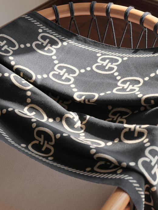 WJ21-GUCCI古驰 经典双G格纹 绒线围巾 男女同款情侣款（QZ*MM） 商品图3