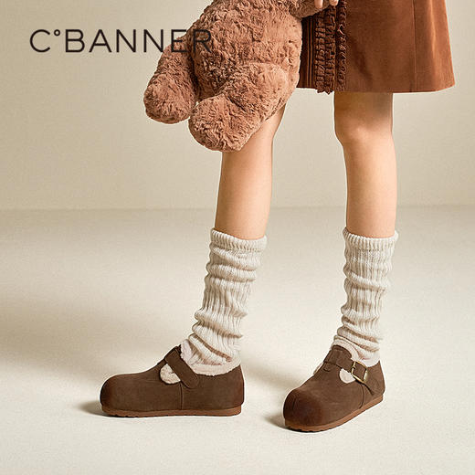 千百度全包勃肯鞋时尚卡皮巴拉雪地靴女冬季新款加绒保暖棉鞋A25763068 商品图2