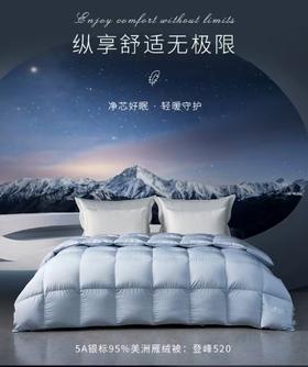 10楼梦洁 5A银标95%美洲雁绒被四季被800克.248*248cm吊牌价8599现价2999