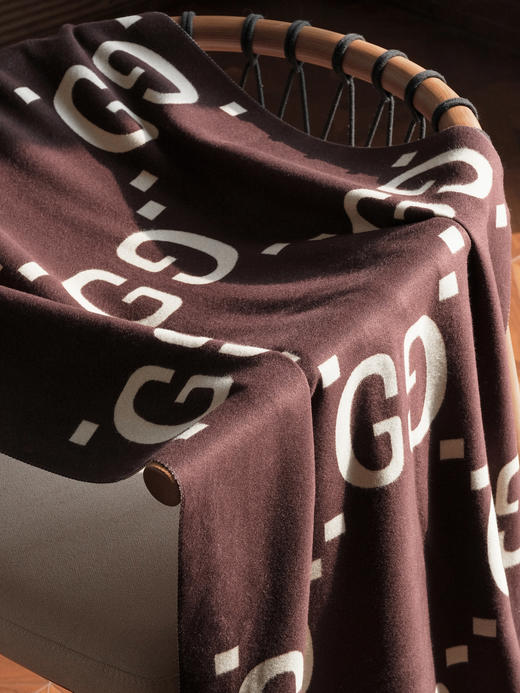 WJ09-古驰 双G双面提花 羊毛真丝 绒线围巾 男女同款情侣款 （QZ*MM） 商品图6