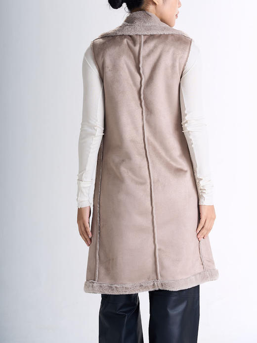 CG｜Veronica mid-length reversible vegan suede VEST [中长款 翻领麂皮两面穿马甲 ] 商品图3