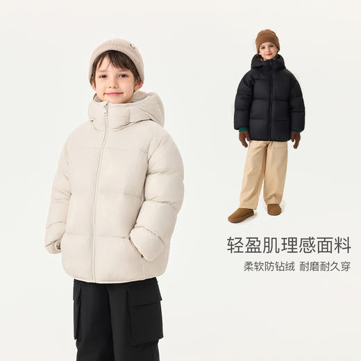 【无氟防泼水】马克珍妮男童时尚保暖加厚连帽羽绒服2025年冬装新款551635 商品图1