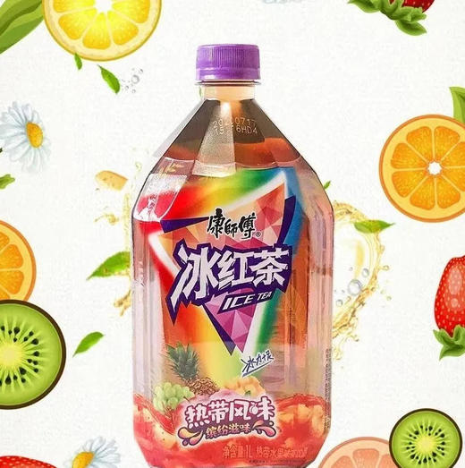【饮料】康师傅 冰红茶热带水果味茶饮料 1L/瓶 商品图0