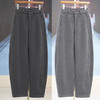 xk1151深灰色羊毛呢香蕉裤女秋冬季加厚新款休闲裤子同款阔腿弯刀裤 商品缩略图0