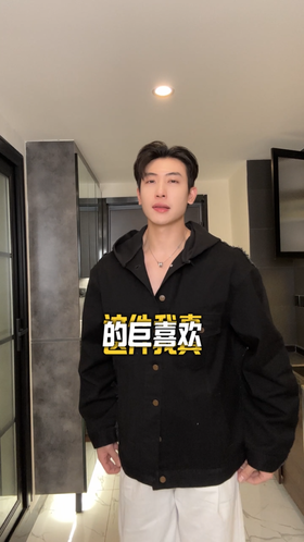 80149SDSA男士秋冬新款痞帅男装潮牌牛仔拼接连帽夹克外套百搭宽松时尚