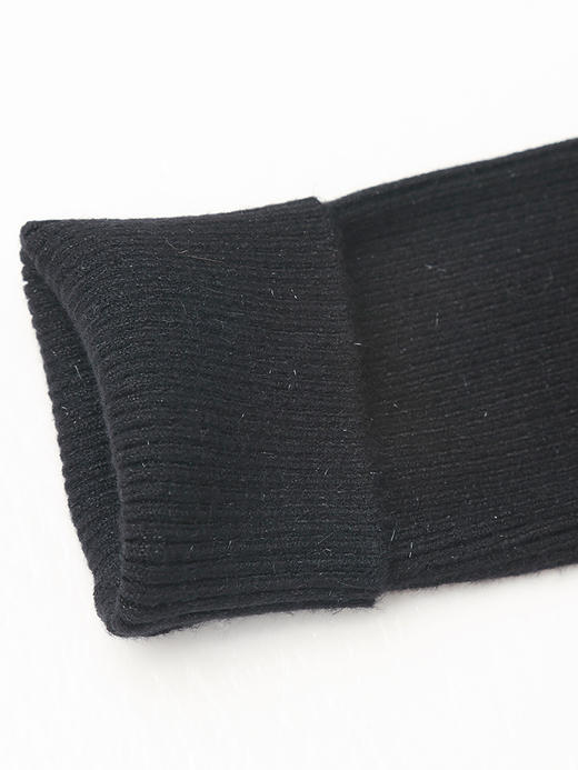 黑色亮丝假两件针织衫 方领修身长袖上衣 秋冬季辣妹风显瘦百搭叠穿打底毛衣 商品图4