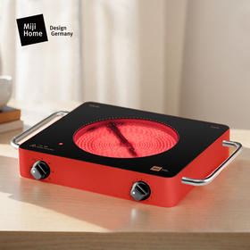 米技电陶炉(双圈方炉)MiiGala lED 2000 FI定时版 白色/红色(微晶玻璃面板)-S
