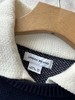 贝壳三 美式复古字母提花假两件毛衣学院风翻领长袖针织衫C102814 商品缩略图4