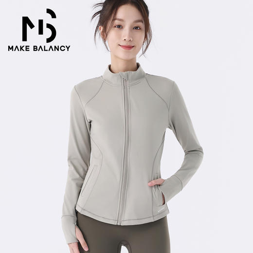 Makebalancy/慕柏郦保暖秋冬休闲长袖立领运动外套显瘦女10007 商品图2