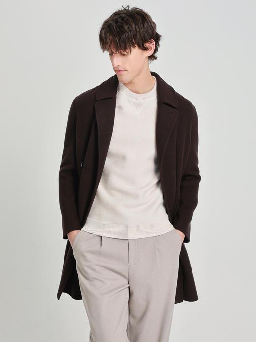 callisto咖色绵羊毛大衣 商品图2