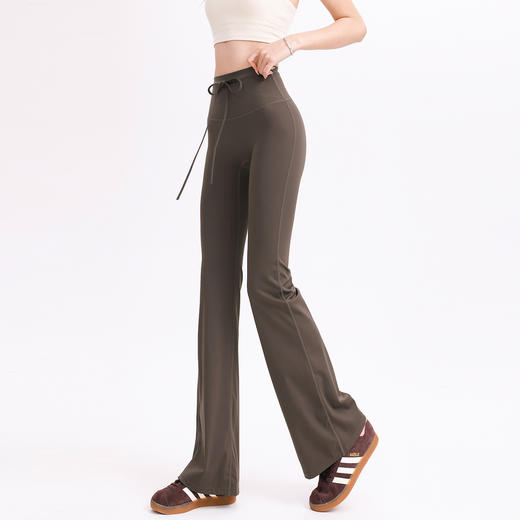 跃牌【禅语梵心】高腰收腹运动喇叭裤无痕防卷边抽绳长裤女跑步显瘦健身裤瑜伽裤CK3460 商品图2