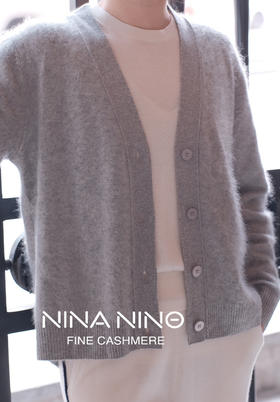 云柔开衫 羊绒开衫女款 灰色 白色