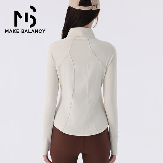 Makebalancy/慕柏郦双面磨毛显瘦运动外套女秋冬瑜伽健身10006 商品图3