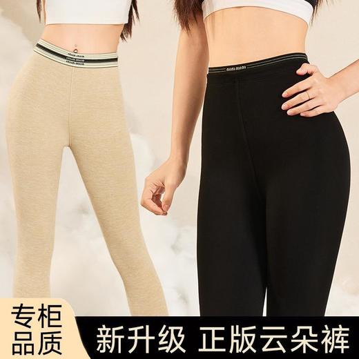 【山茶花油打底裤】正版云朵裤字母腰鲨鱼裤无缝瑜伽女外穿 商品图0