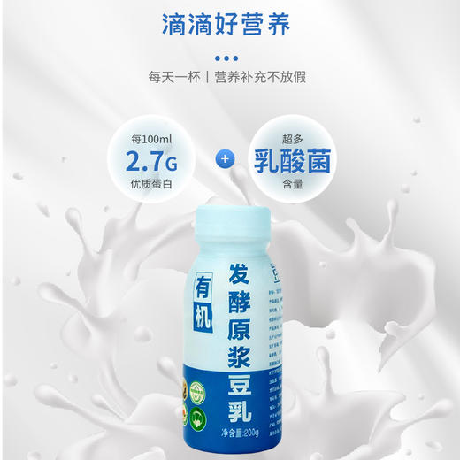 素食有机发酵原浆豆乳 （矿泉水磨浆）原味 乳酸菌发酵 商品图2