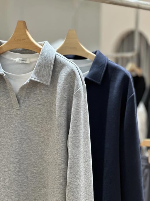 秋季上新❗【英国轻奢品牌Gesamy男士假两件Polo长袖衫】320g高克重华棉面料，肌理紧密，柔软触感；假两件Polo领设计，商务绅士又通情【无标出货 介意慎拍】-WD 商品图5