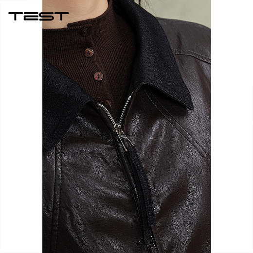 冬上新酷飒显瘦百搭机车风皮夹克外套2254109 商品图2